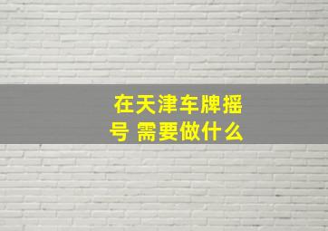 在天津车牌摇号 需要做什么